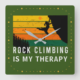 Das Klettern von Frauen ist meine Therapie für Ext Quadratische Wanduhr