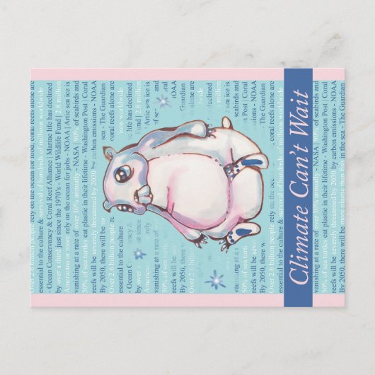 Das Klima kann den Eisbär nicht abwarten Postkarte (Vorderseite)