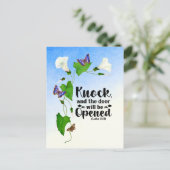 Das Klopfen und die Tür werden geöffnet, der Leine Postkarte (Stehend Vorderseite)