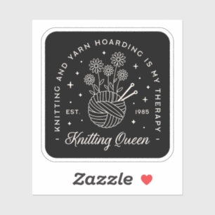 Das Knittern ist meine Therapie lustige Garnhornku Aufkleber