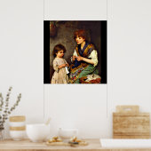 Das Knitting Lesson, die schöne Kunstmalerei Poster (Küche)