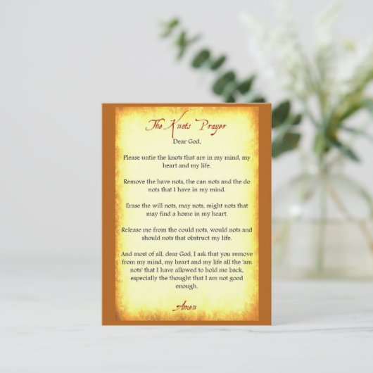 Das Knospengebet Postkarte (Stehend Vorderseite)