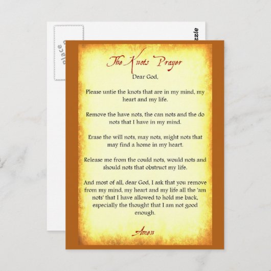 Das Knospengebet Postkarte (Vorne/Hinten)