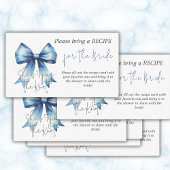 Das Knot Blue Bow-Brautparty-Rezept Begleitkarte