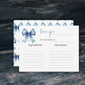 Das Knot Blue Bow-Brautparty-Rezept Mitteilungskarte