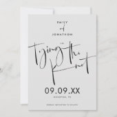 Das Knot Elegant Script Black Gray verbinden Save The Date (Vorderseite)