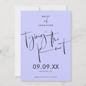 Das Knot Elegant Script Lavender Blue Save The Date (Vorderseite)