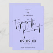 Das Knot Elegant Script Lavender Blue Save The Date (Vorne/Hinten)