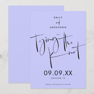Das Knot Elegant Script Lavender Blue Save The Date