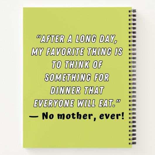 Das Kochbuch des Ultimate Picky Eater für Mütter Notizblock (Rückseite)