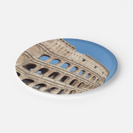 Das Kolosseum in Rom, Italien Pappteller (Schrägansicht)