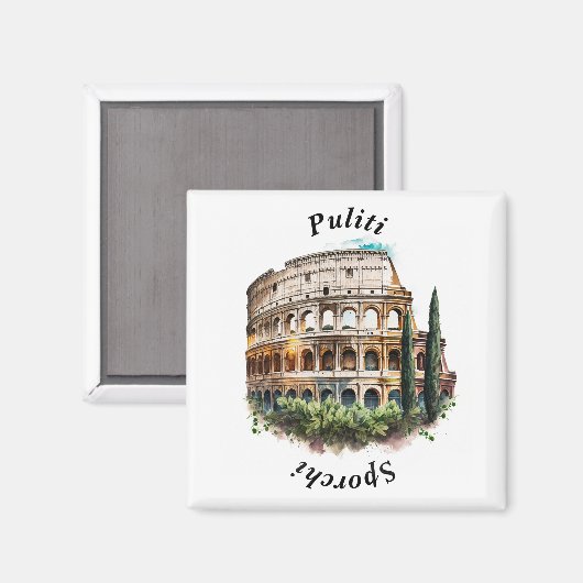 Das Kolosseum in Rom: Italienische Spülmaschine Magnet (Vorderseite/Rückseite)