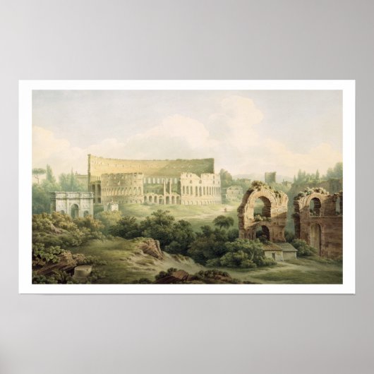 Das Kolosseum, Rom, 1802 (w/c über Grafit auf zwei Poster (Vorne)