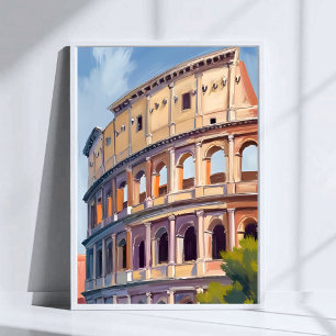 Das Kolosseum Rom Aquarell Reise  Poster