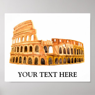 Das Kolosseum Rom, Italien Personalisiertes Design Poster