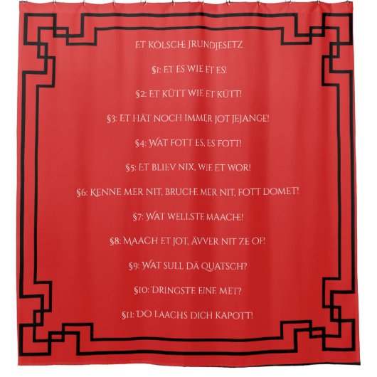 Das Kölsche Grundgesetz – Köln Cologne Jugendstil Duschvorhang (Vorderseite)