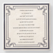 Das Kölsche Grundgesetz – Köln Cologne Jugendstil Steinuntersetzer (Vorderseite)