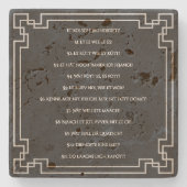 Das Kölsche Grundgesetz – Köln Cologne Jugendstil Steinuntersetzer (Vorderseite)