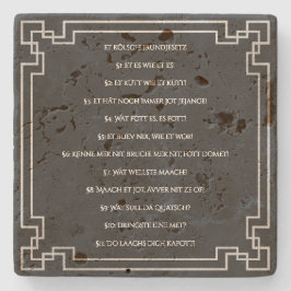 Das Kölsche Grundgesetz – Köln Cologne Jugendstil Steinuntersetzer