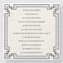 Das Kölsche Grundgesetz – Köln Cologne Jugendstil Steinuntersetzer