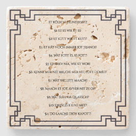 Das Kölsche Grundgesetz – Köln Cologne Jugendstil Steinuntersetzer