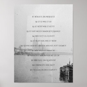 Das Kölsche Grundgesetz - Kölsch - Köln - Köln Poster