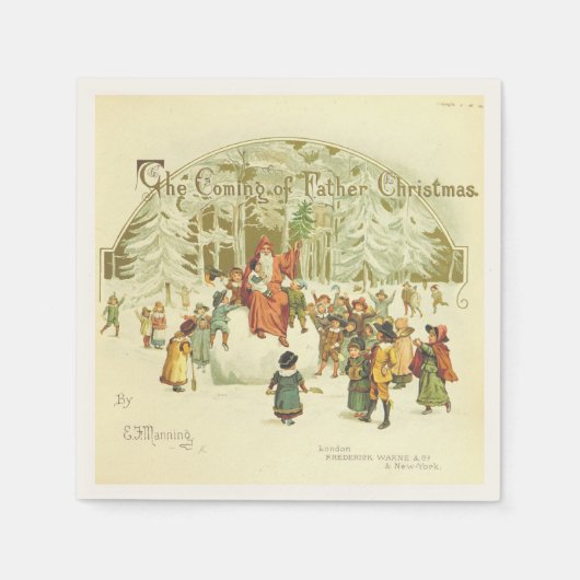 Das Kommen des Vaters zu Weihnachten Serviette (Vorderseite)