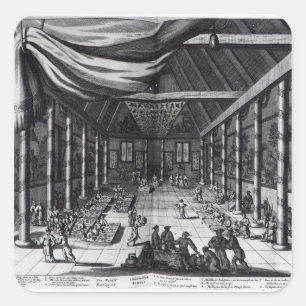 Das königliche Bankett, Illustration Quadratischer Aufkleber