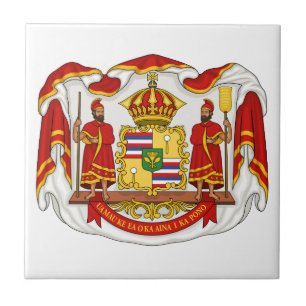 Das königliche Wappen des Königreiches von Hawaii Fliese