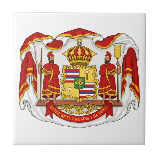 Das königliche Wappen des Königreiches von Hawaii Fliese (Vorderseite)