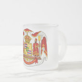 Das königliche Wappen des Königreiches von Hawaii Mattglastasse (VorderseiteRechts)