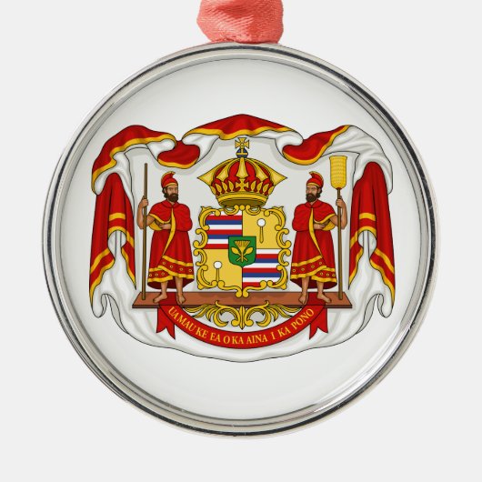 Das königliche Wappen des Königreiches von Hawaii Ornament Aus Metall (Vorne)