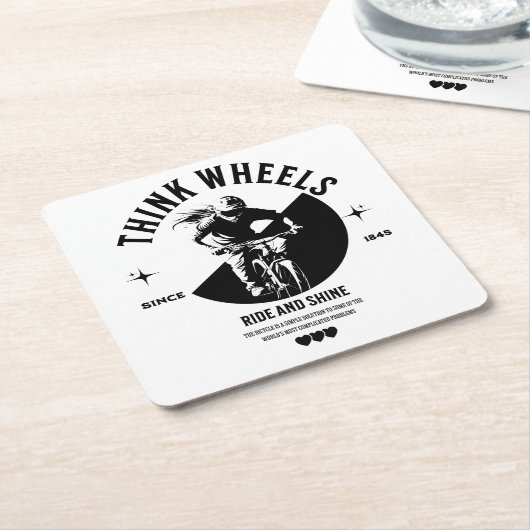 Das kontrastreiche Bike-Image auf dem Untersetzer (angewinkelt)