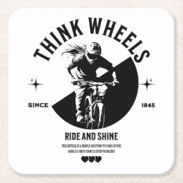 Das kontrastreiche Bike-Image auf dem Untersetzer