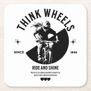 Das kontrastreiche Bike-Image auf dem Untersetzer