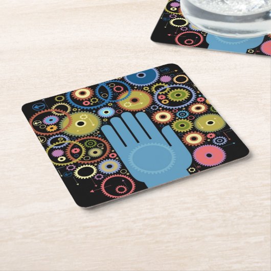 Das Konzept der Bewegung Rechteckiger Pappuntersetzer (angewinkelt)