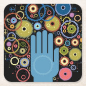 Das Konzept der Bewegung Rechteckiger Pappuntersetzer (Vorderseite)