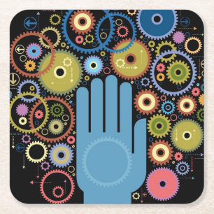 Das Konzept der Bewegung Rechteckiger Pappuntersetzer