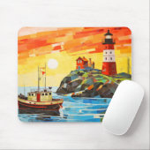 Das Konzept des Fischerbootes Abstrakte, farbenfro Mousepad (Mit Mouse)