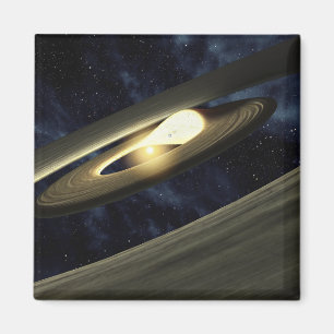 Das Konzept des Künstlers, das einen Klumpen des Magnet