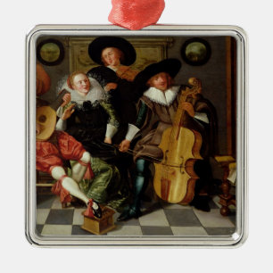 Das Konzert (Öl auf Platte) Silbernes Ornament