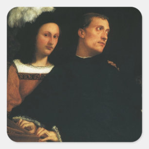 Das Konzert von Tizian Vintage Renaissance Kunst Quadratischer Aufkleber