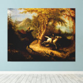 Das kopflose Pferd, das Ichabod-Kranich verfolgt Leinwanddruck (Insitu (Holzboden))