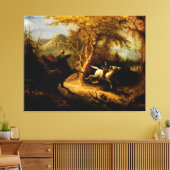 Das kopflose Pferd, das Ichabod-Kranich verfolgt Leinwanddruck (Insitu (Wohnzimmer))