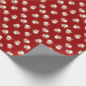 Das Kopfmuster des Weihnachtsmanns Geschenkpapier (Ecke)