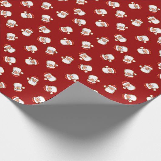 Das Kopfmuster des Weihnachtsmanns Geschenkpapier (Ecke)