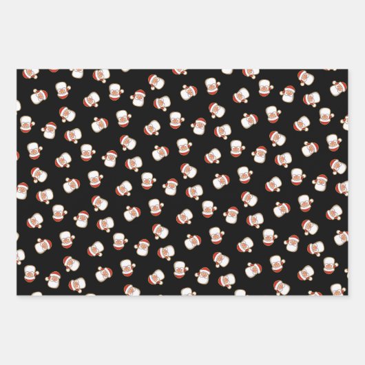 Das Kopfmuster des Weihnachtsmanns Geschenkpapier Set (Vorderseite 3)