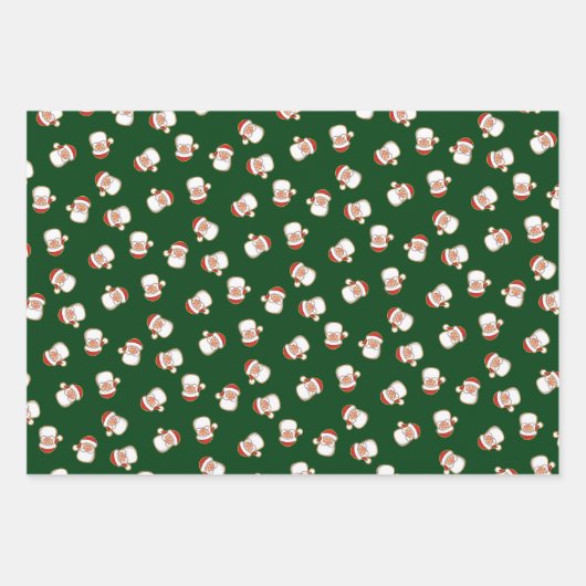 Das Kopfmuster des Weihnachtsmanns Geschenkpapier Set (Vorderseite 2)