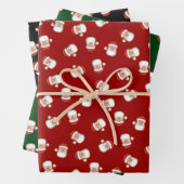 Das Kopfmuster des Weihnachtsmanns Geschenkpapier Set (Beispiel)