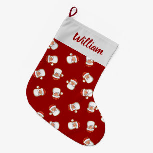 Das Kopfmuster des Weihnachtsmanns Großer Weihnachtsstrumpf
